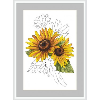 Kostenlose Kreuzstichvorlage PDF - Würdevolle Sonnenblume